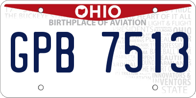 OH license plate GPB7513