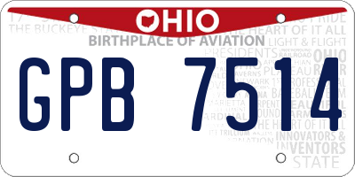 OH license plate GPB7514