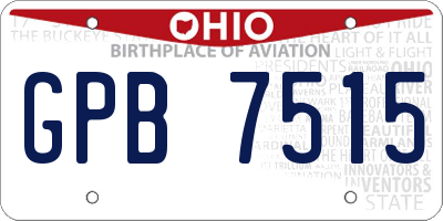 OH license plate GPB7515