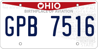 OH license plate GPB7516