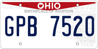 OH license plate GPB7520
