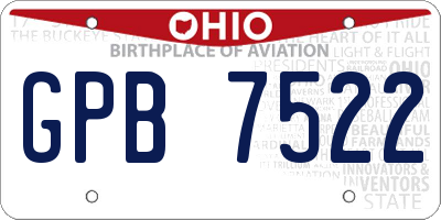 OH license plate GPB7522