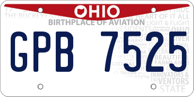 OH license plate GPB7525