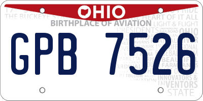 OH license plate GPB7526