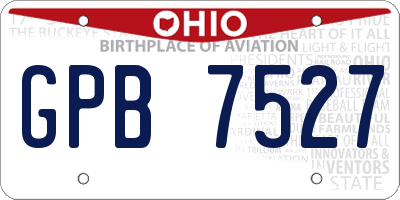OH license plate GPB7527