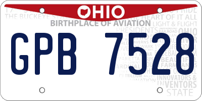 OH license plate GPB7528