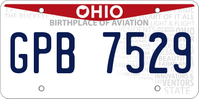 OH license plate GPB7529