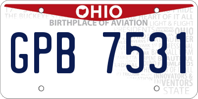 OH license plate GPB7531