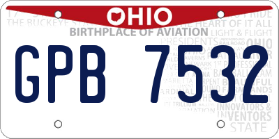 OH license plate GPB7532