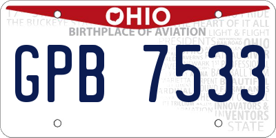 OH license plate GPB7533