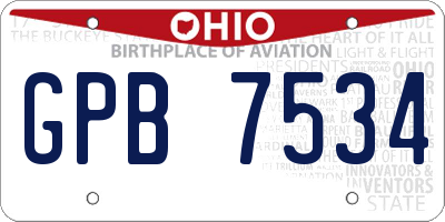 OH license plate GPB7534