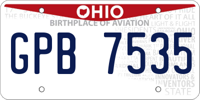 OH license plate GPB7535
