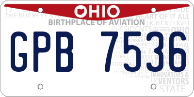 OH license plate GPB7536