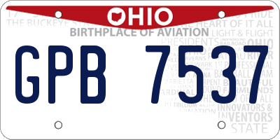 OH license plate GPB7537