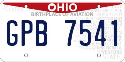 OH license plate GPB7541
