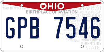 OH license plate GPB7546