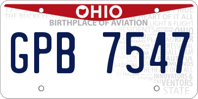 OH license plate GPB7547
