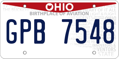 OH license plate GPB7548