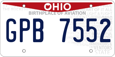OH license plate GPB7552
