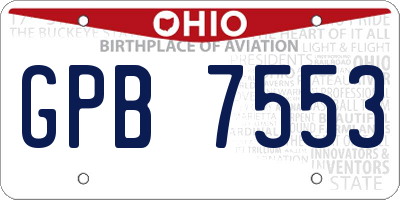 OH license plate GPB7553