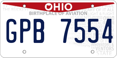 OH license plate GPB7554