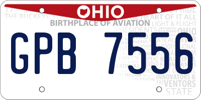 OH license plate GPB7556