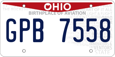 OH license plate GPB7558
