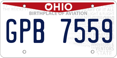 OH license plate GPB7559