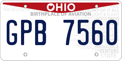 OH license plate GPB7560