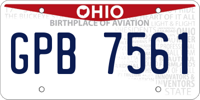 OH license plate GPB7561
