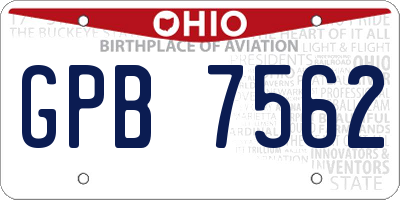 OH license plate GPB7562