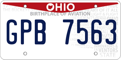OH license plate GPB7563