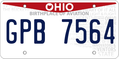 OH license plate GPB7564