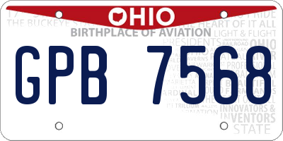 OH license plate GPB7568