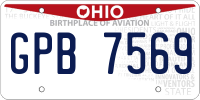 OH license plate GPB7569