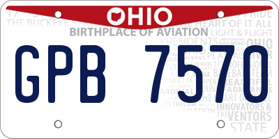 OH license plate GPB7570