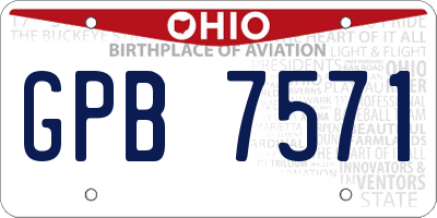 OH license plate GPB7571