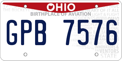 OH license plate GPB7576