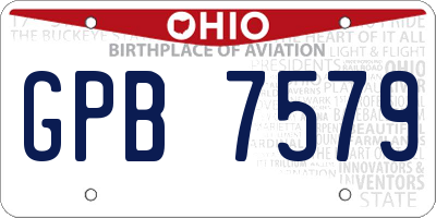 OH license plate GPB7579