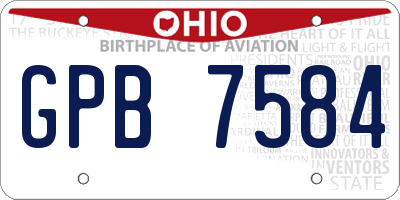 OH license plate GPB7584