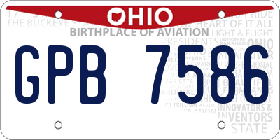OH license plate GPB7586