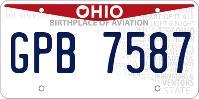 OH license plate GPB7587