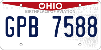 OH license plate GPB7588