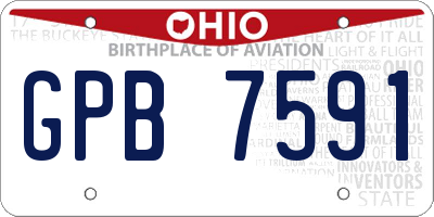 OH license plate GPB7591