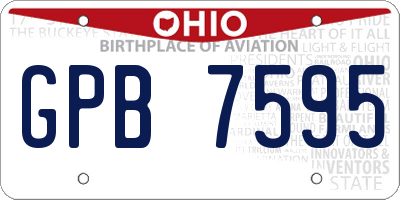 OH license plate GPB7595