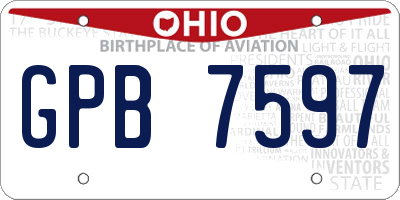 OH license plate GPB7597