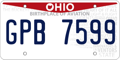 OH license plate GPB7599