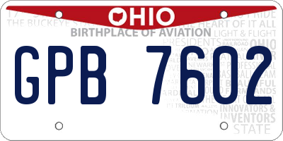 OH license plate GPB7602