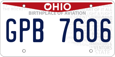 OH license plate GPB7606