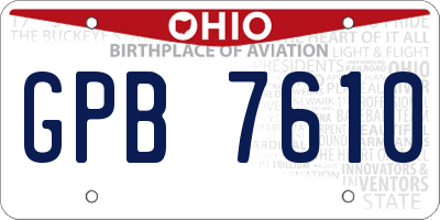 OH license plate GPB7610